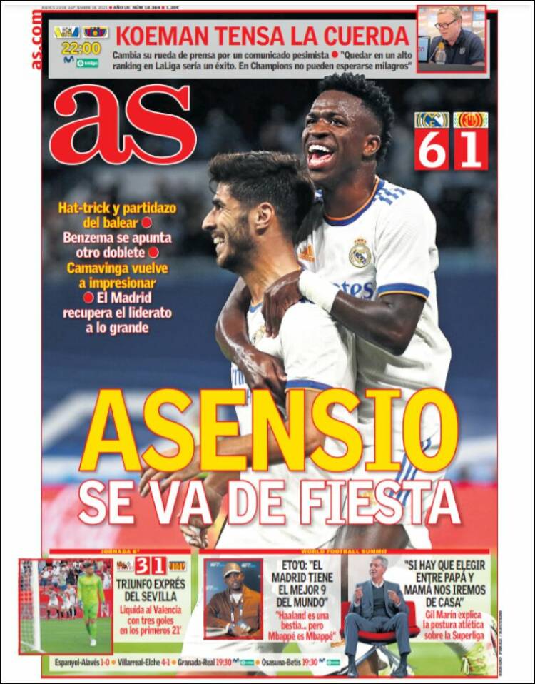 Portadas Deportivas de España 23/9/2021