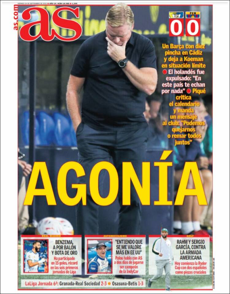 Portadas Deportivas de España 24/9/2021