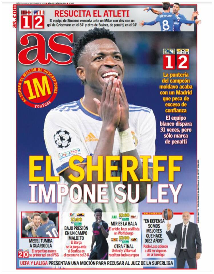 Portadas Deportivas de España 29/9/2021