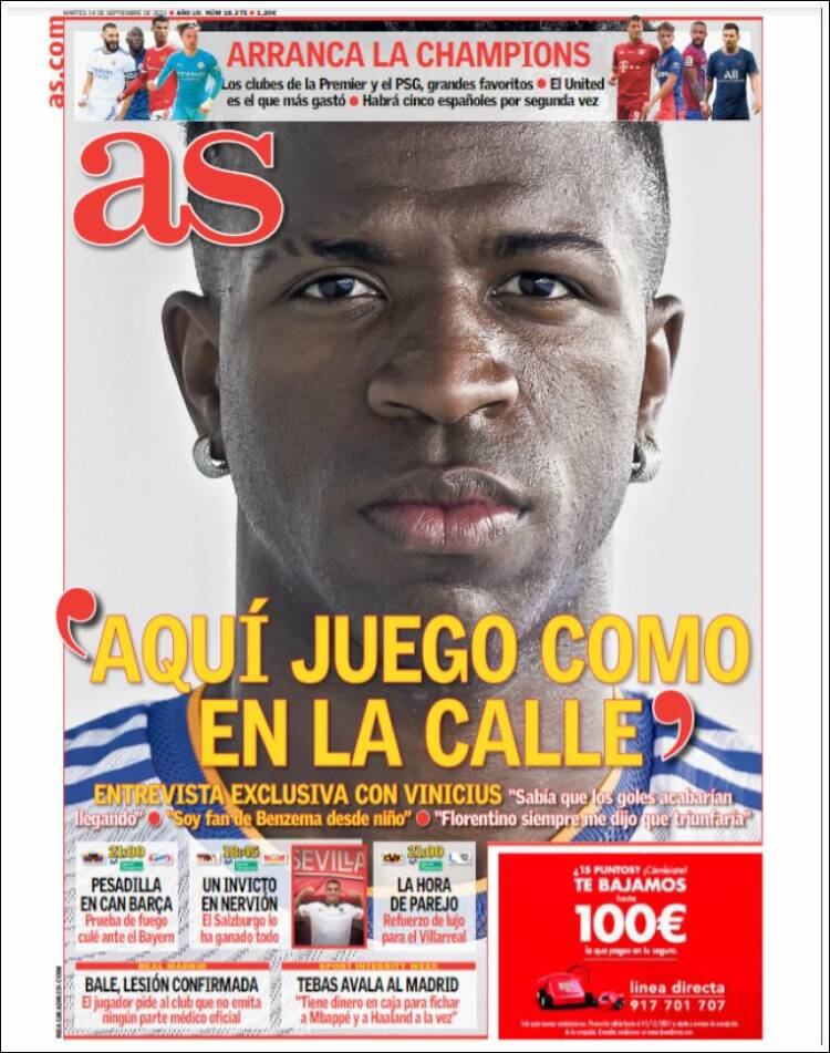 Portadas Deportivas de España 14/9/2021 Portadas Deportivas de España 14/9/2021