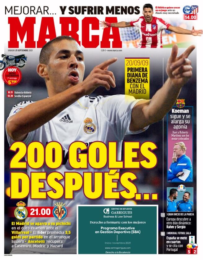 Portadas Deportivas de España 25/9/2021