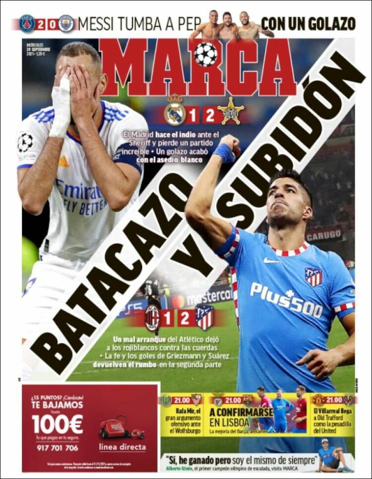 Portadas Deportivas de España 29/9/2021