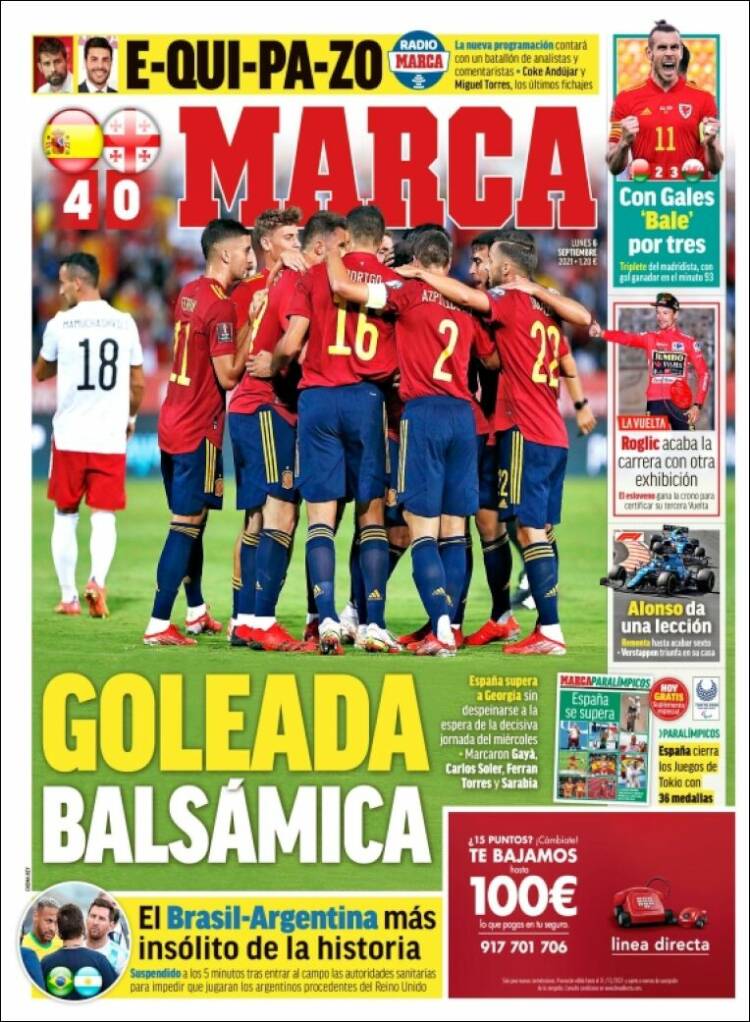 Portadas Deportivas de España 6/9/2021