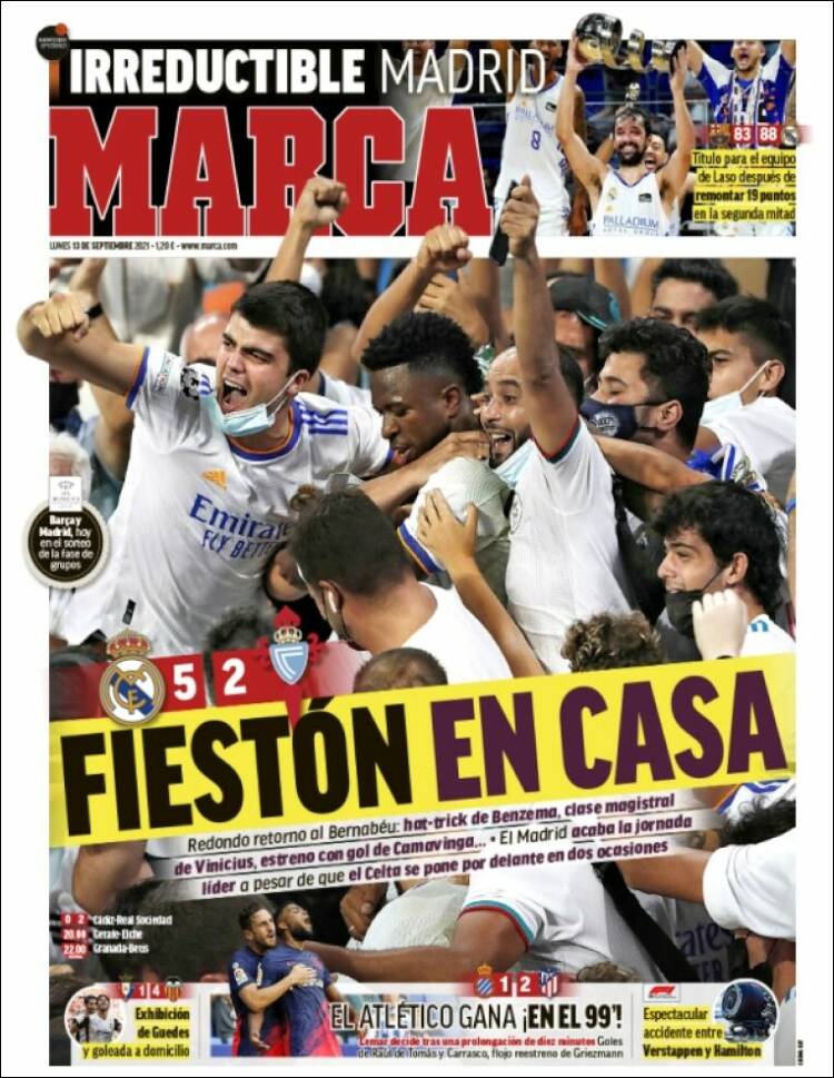 Portadas Deportivas de España 13/9/2021