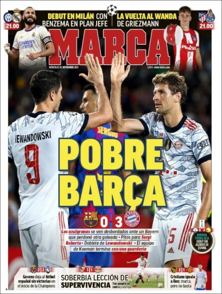 Portadas Deportivas de España 15/9/2021 Portadas Deportivas de España 15/9/2021