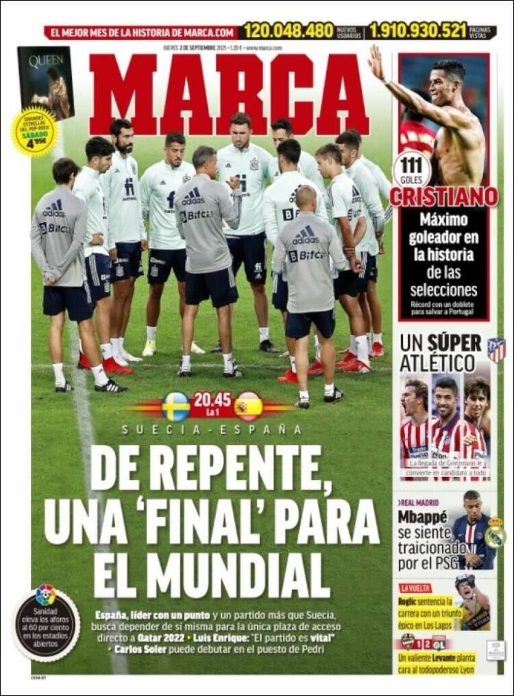 Portadas Deportivas de España 2/9/2021 Portadas Deportivas de España 2/9/2021
