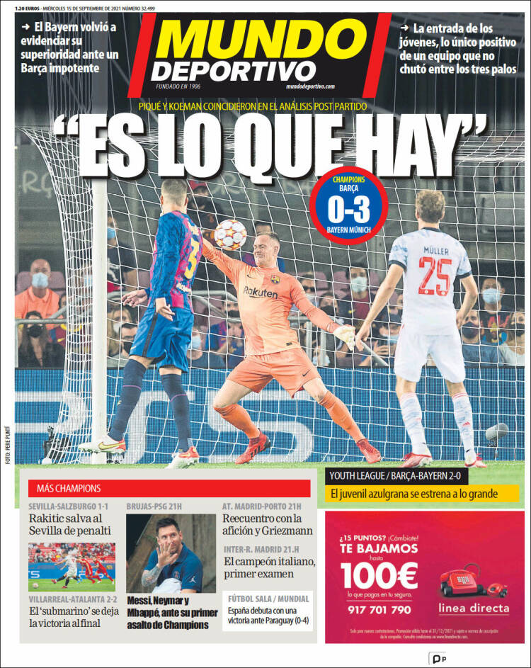 Portadas Deportivas de España 15/9/2021 Portadas Deportivas de España 15/9/2021