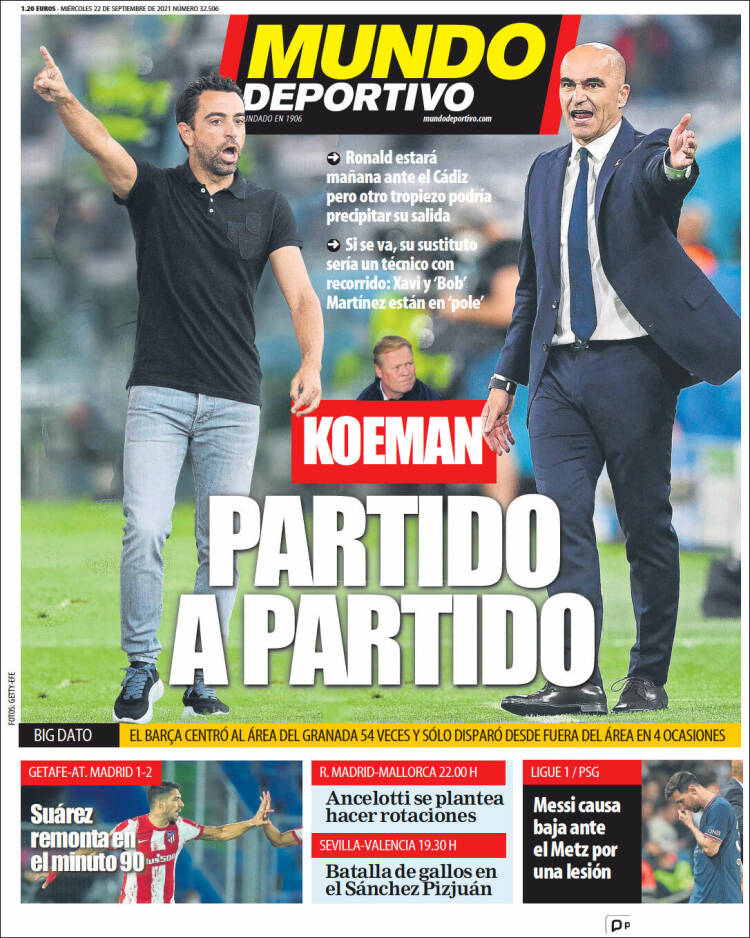Portadas Deportivas de España 22/9/2021 Portadas Deportivas de España 22/9/2021