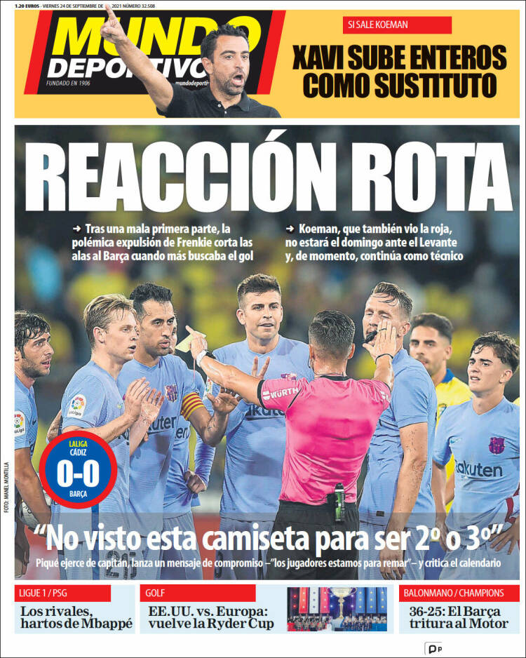 Portadas Deportivas de España 24/9/2021
