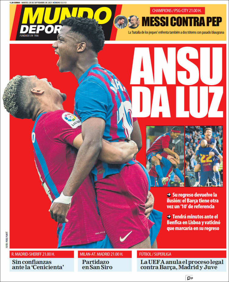 Portadas Deportivas de España 28/9/2021 Portadas Deportivas de España 28/9/2021
