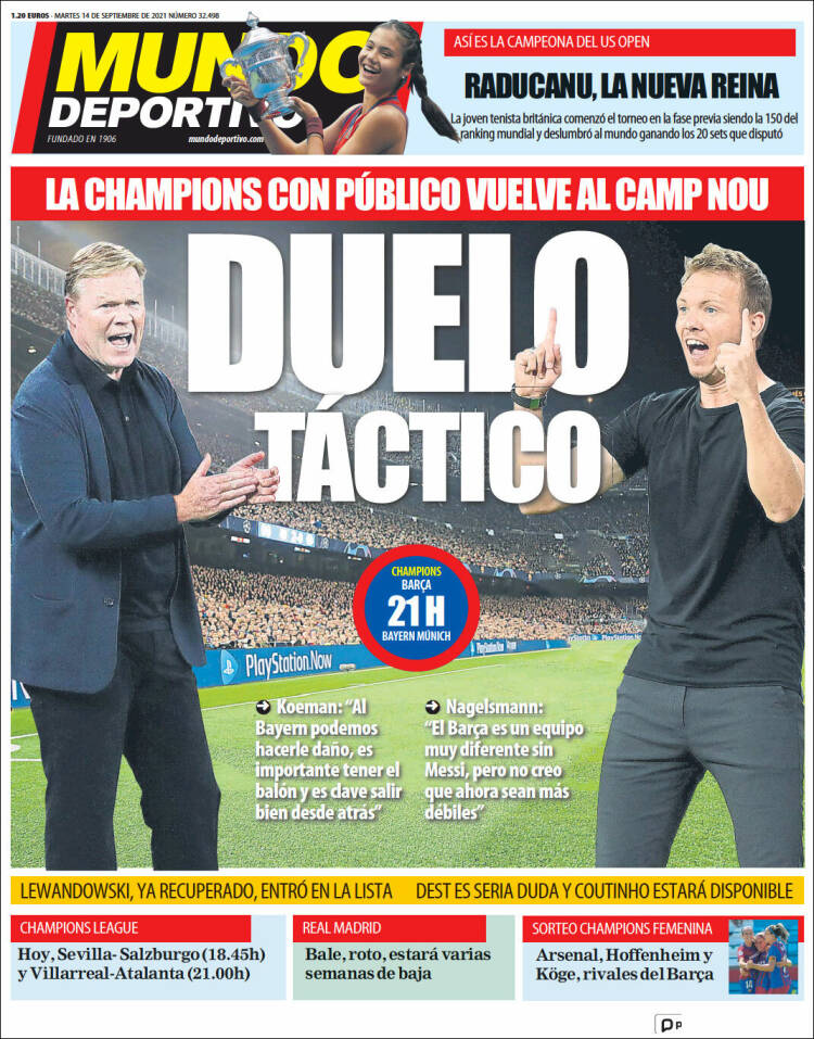 Portadas Deportivas de España 14/9/2021 Portadas Deportivas de España 14/9/2021