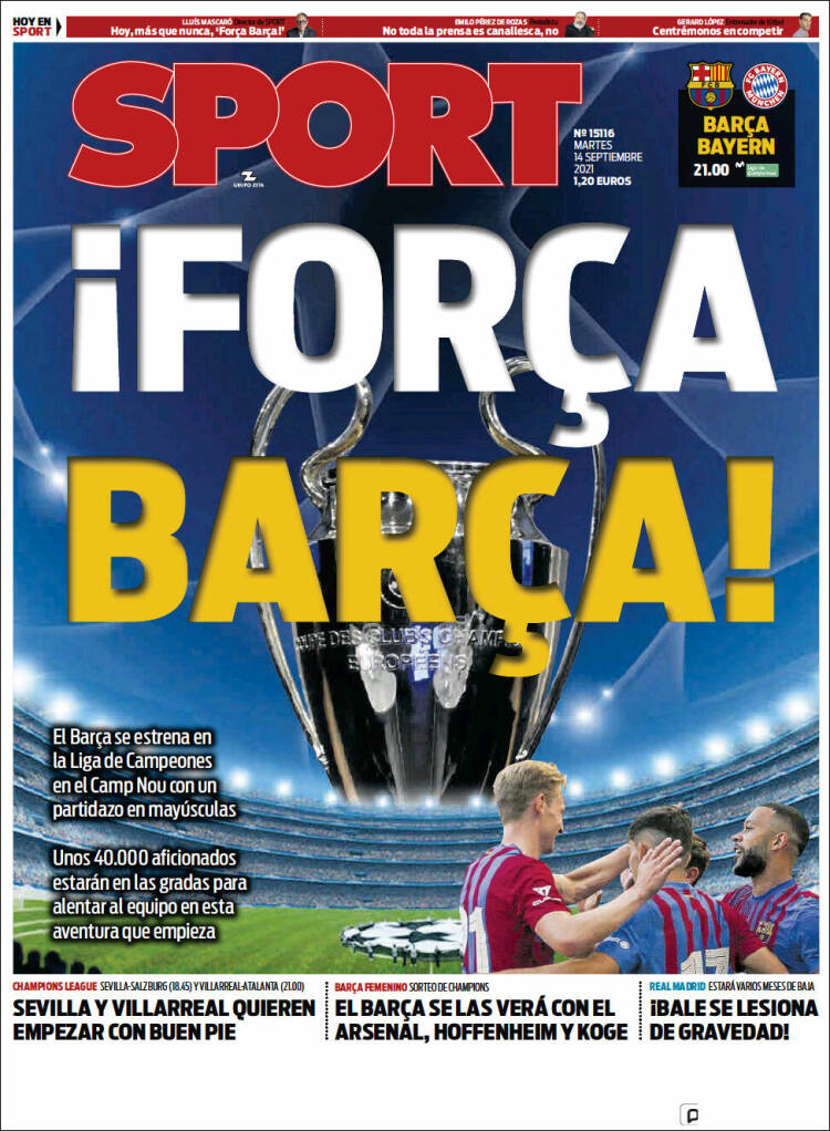 Portadas Deportivas de España 14/9/2021 Portadas Deportivas de España 14/9/2021