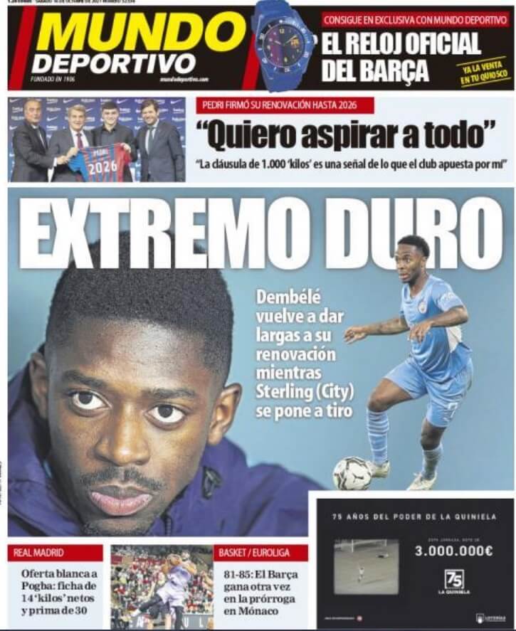 Portadas Deportivas de España 16/10/2021 Portadas Deportivas de España 16/10/2021