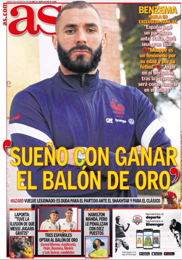 Portadas Deportivas de España 9/10/2021