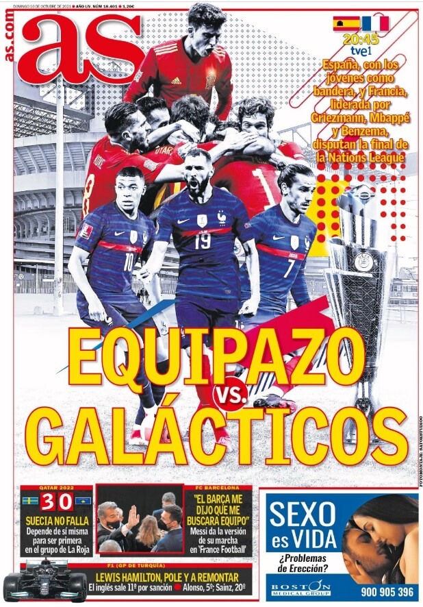 Portadas Deportivas de España 10/10/2021 Portadas Deportivas de España 10/10/2021