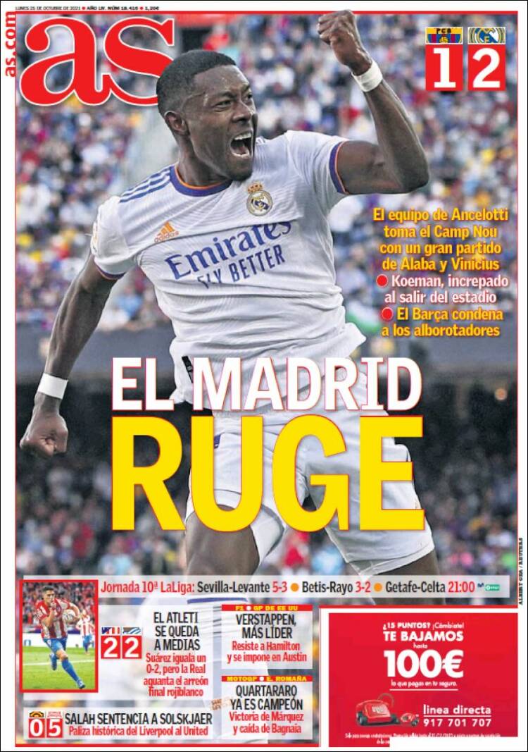 Portadas Deportivas de España 25/10/2021