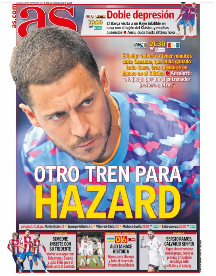 Portadas Deportivas de España 27/10/2021 Portadas Deportivas de España 27/10/2021