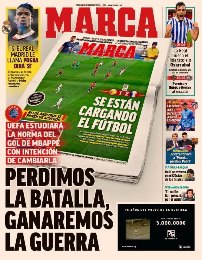Portadas Deportivas de España 16/10/2021 Portadas Deportivas de España 16/10/2021