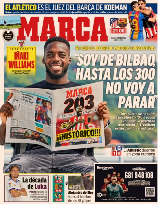 Portadas Deportivas de España 2/10/2021 Portadas Deportivas de España 2/10/2021