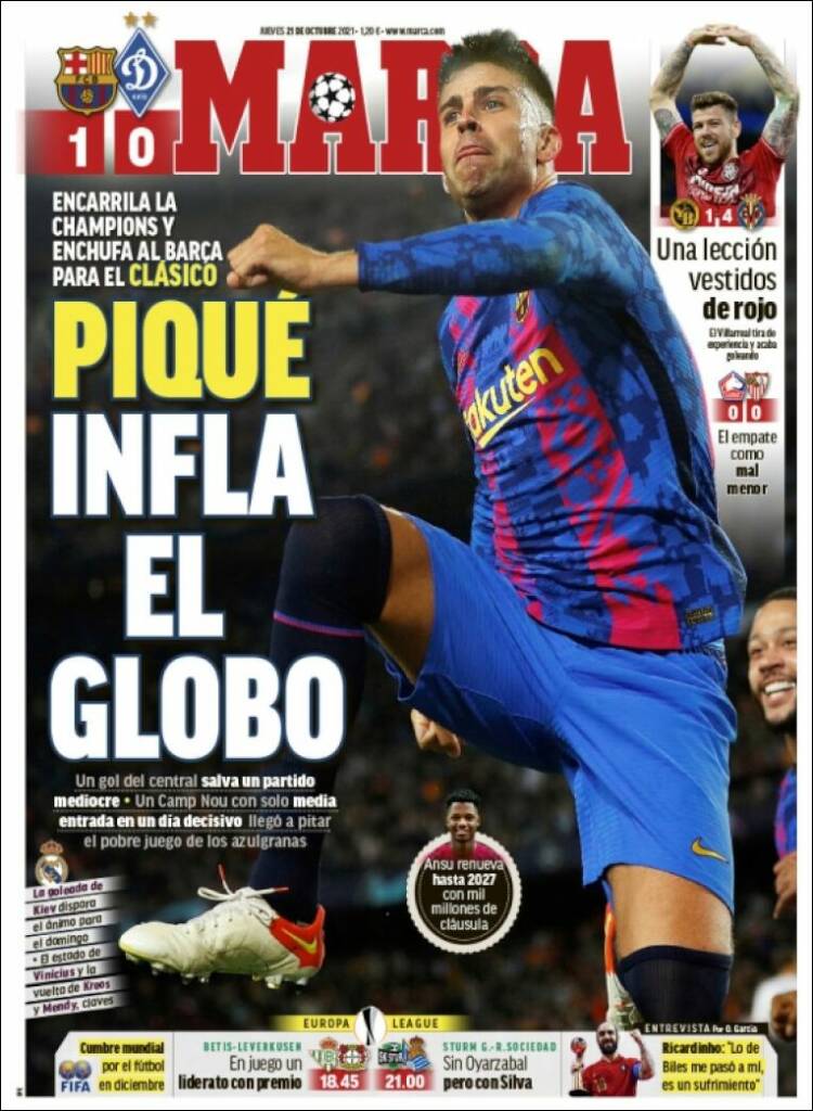 Portadas Deportivas de España 21/10/2021