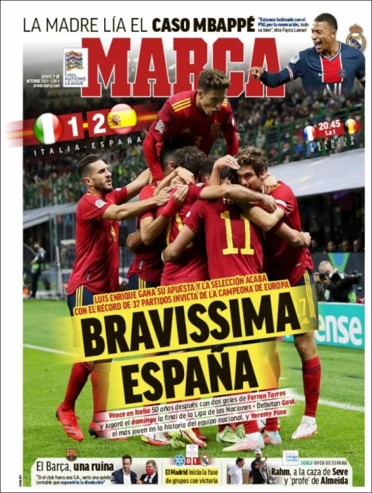 Portadas Deportivas de España 07/10/2021 Portadas Deportivas de España 07/10/2021