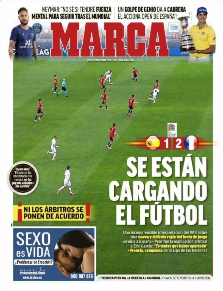 Portadas Deportivas de España 11/10/2021 