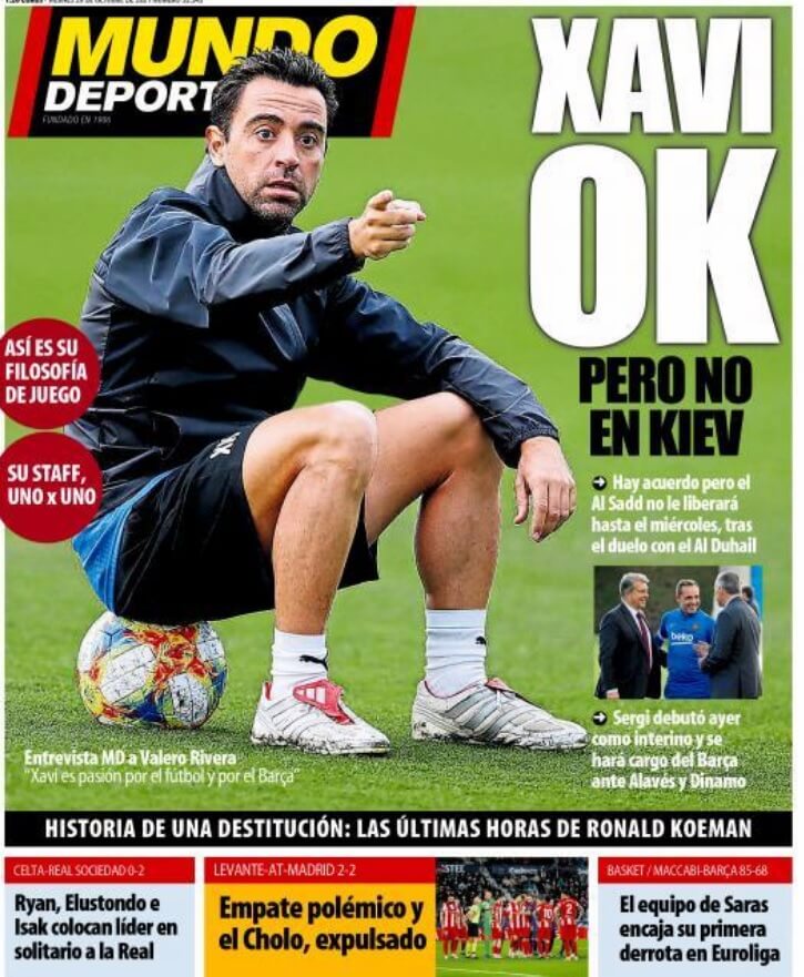 Portadas Deportivas de España 29/10/2021 Portadas Deportivas de España 29/10/2021