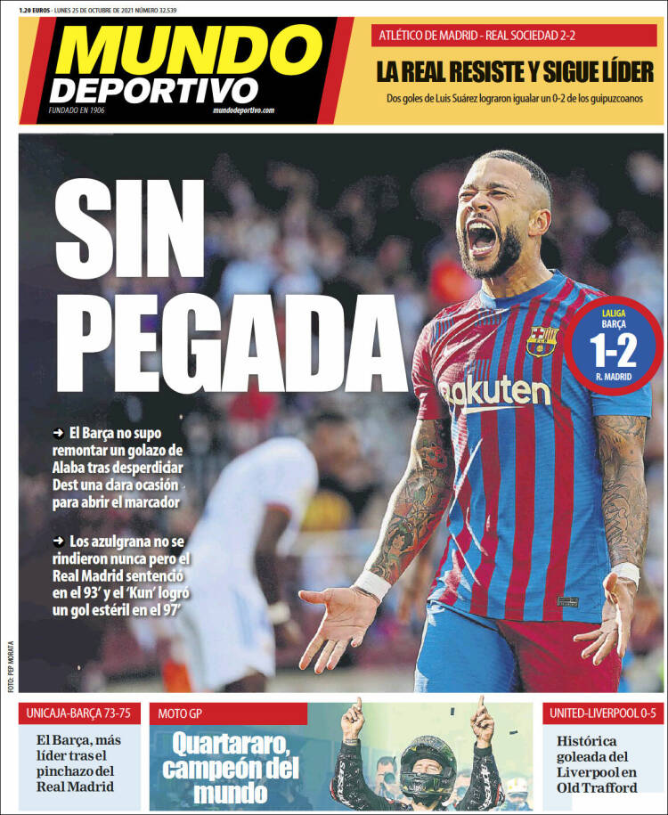 Portadas Deportivas de España 25/10/2021
