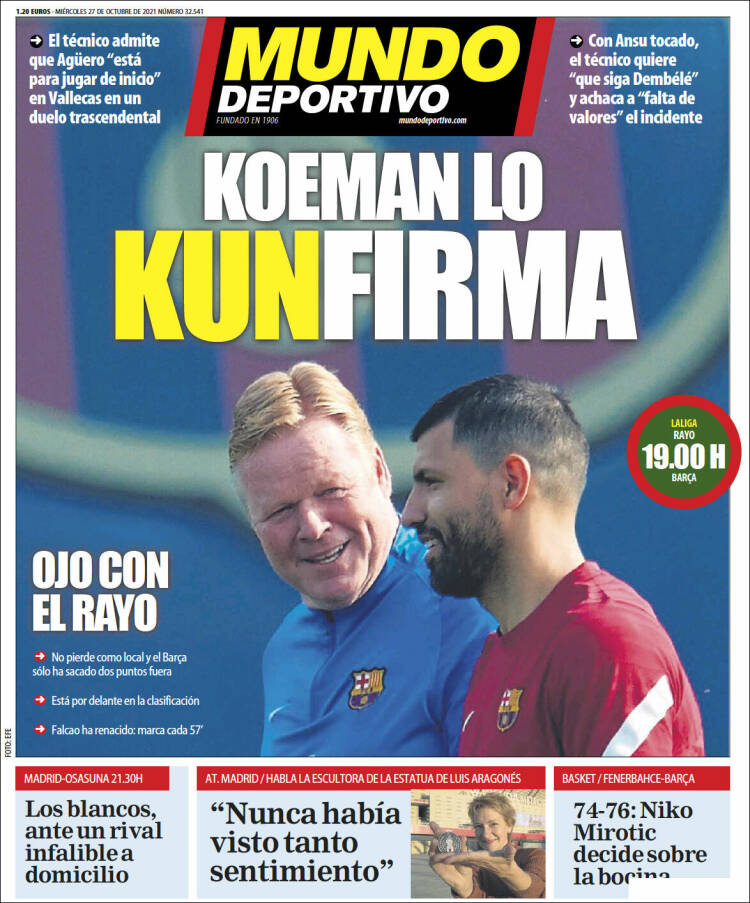 Portadas Deportivas de España 27/10/2021 Portadas Deportivas de España 27/10/2021