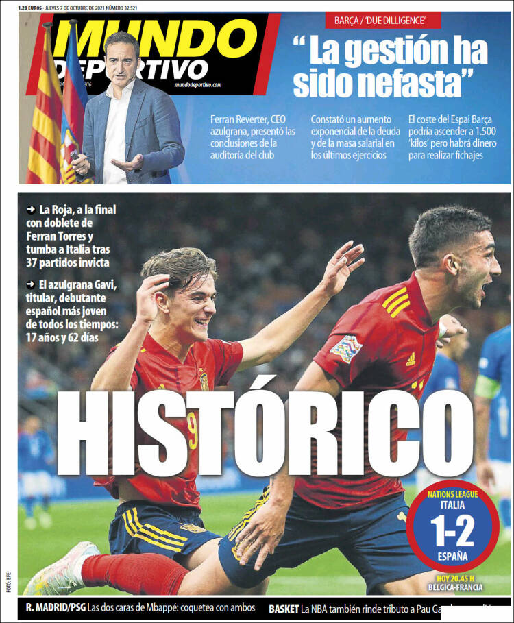 Portadas Deportivas de España 07/10/2021 Portadas Deportivas de España 07/10/2021