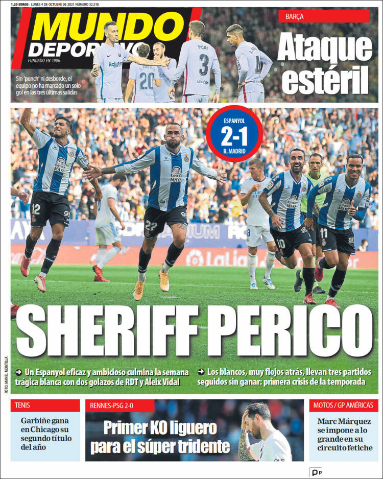 Portadas Deportivas de España 4/10/2021