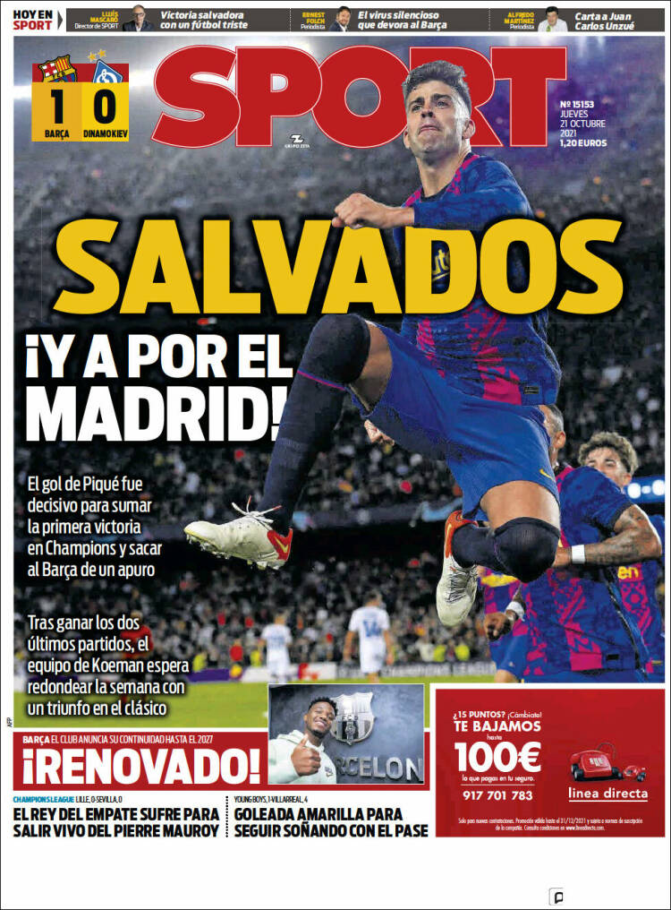 Portadas Deportivas de España 21/10/2021 Portadas Deportivas de España 21/10/2021