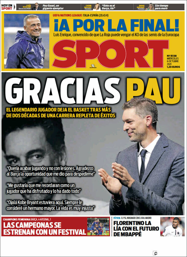 Portadas Deportivas de España 6/10/2021 Portadas Deportivas de España 6/10/2021
