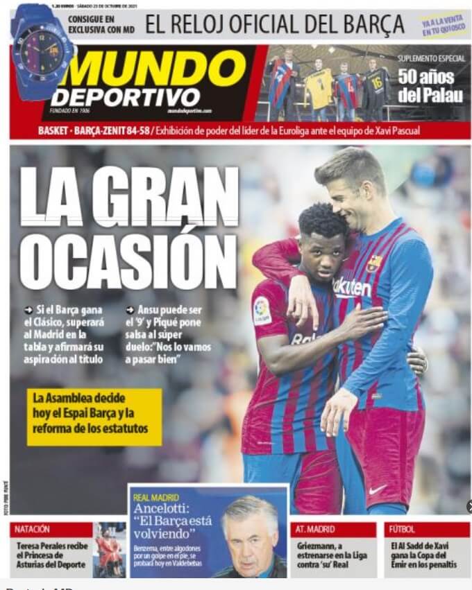 Portadas Deportivas de España 23/10/2021