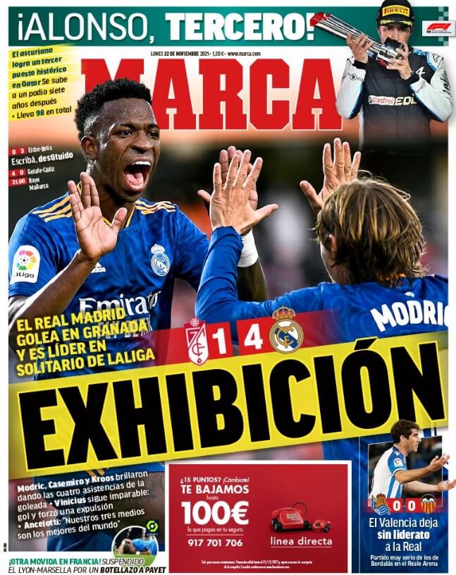 Portadas Deportivas Lunes 22/11/2021 Portadas Deportivas Lunes 22/11/2021