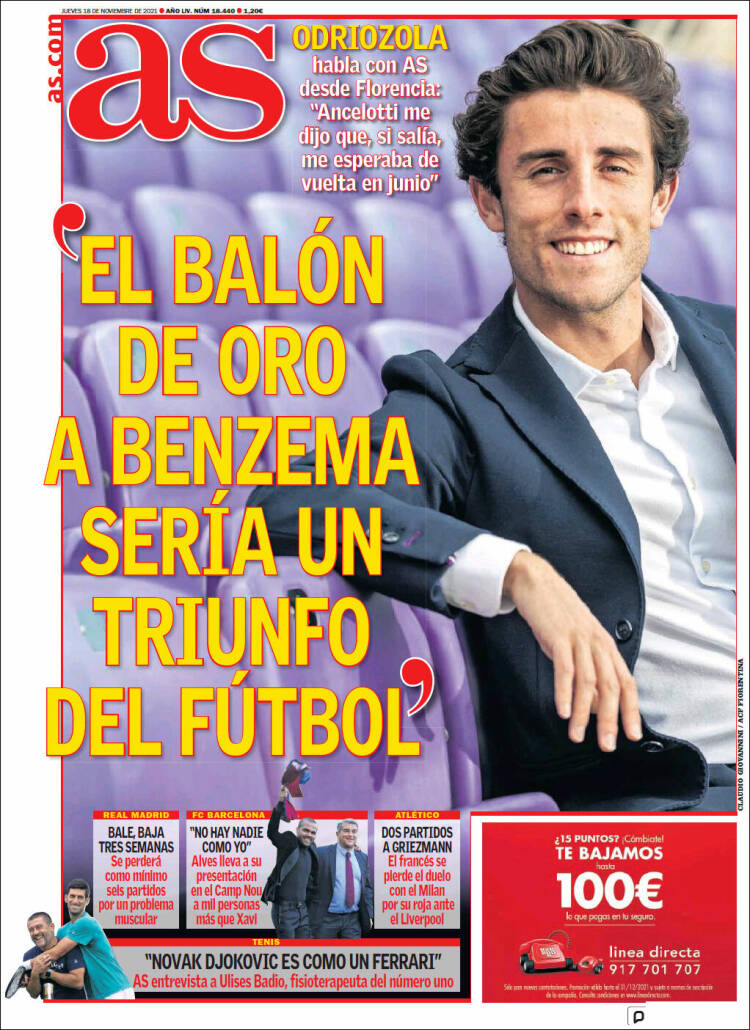 Portadas Deportivas Jueves 18/11/2021