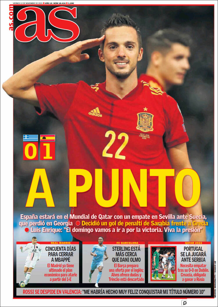 Portadas Deportivas Viernes 12/11/2021