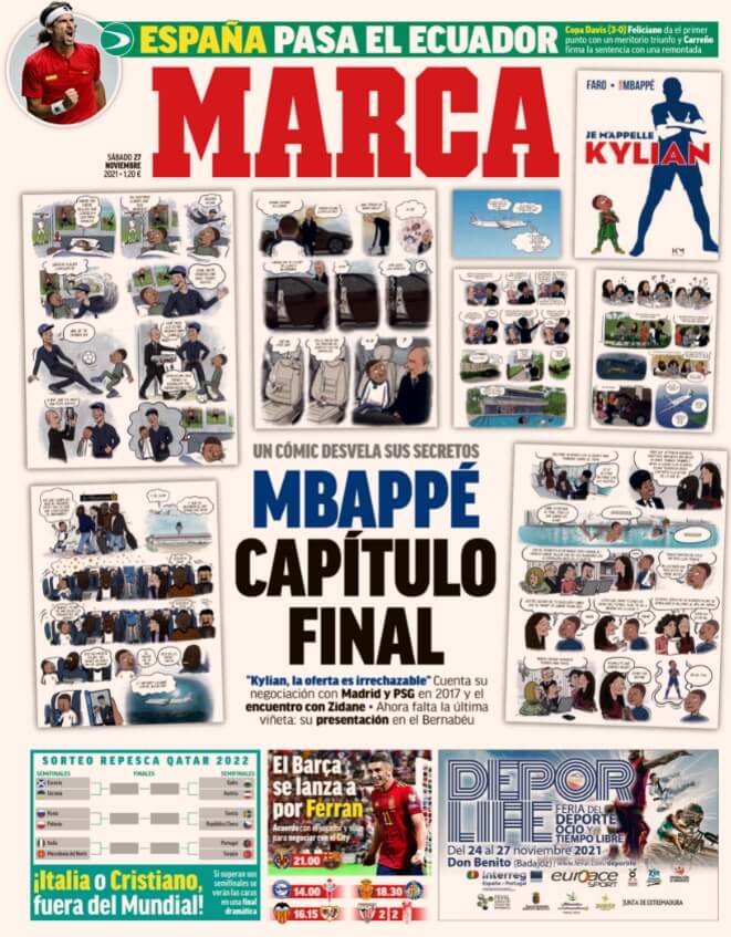 Portadas Deportivas Sábado 27/11/2021 Portadas Deportivas Sábado 27/11/2021