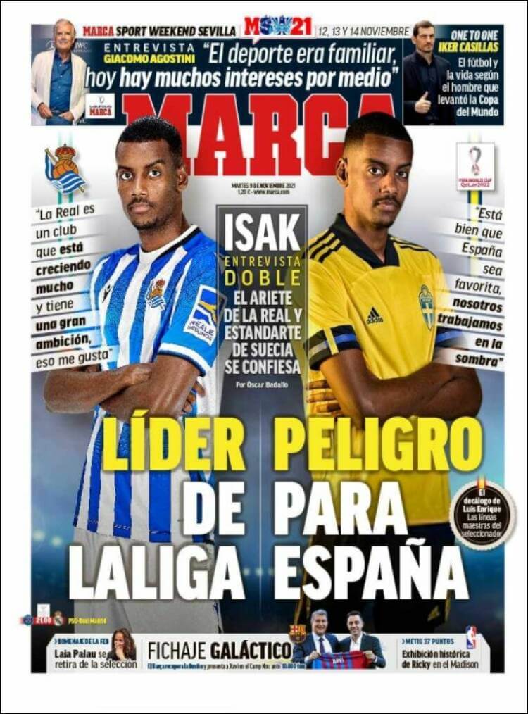 Portadas Deportivas Martes 9/11/2021 Portadas Deportivas Martes 9/11/2021
