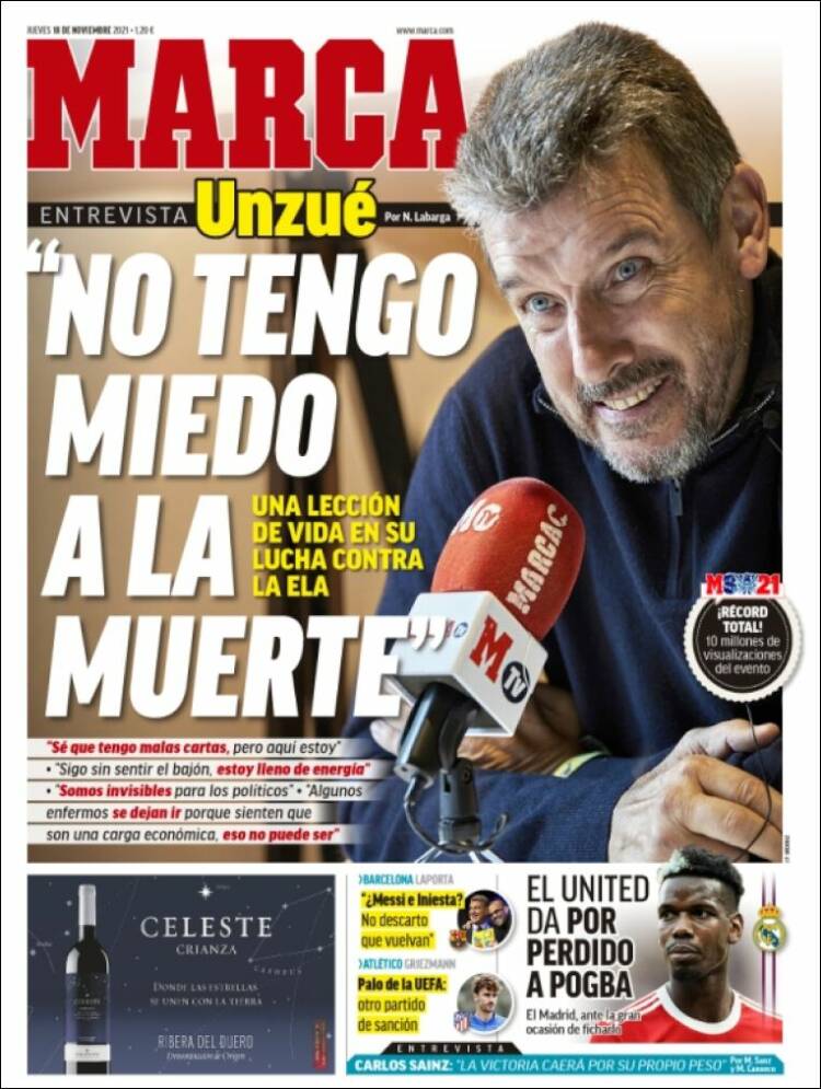 Portadas Deportivas Jueves 18/11/2021