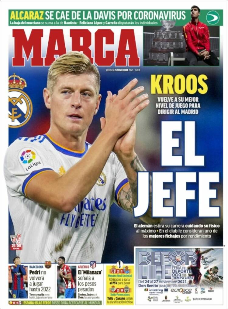 Portadas Deportivas Viernes 26/11/2021 Portadas Deportivas Viernes 26/11/2021