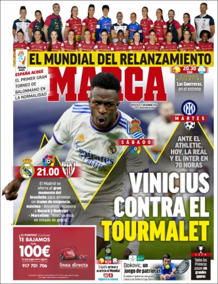 Portadas Deportivas Miércoles 1/12/2021 Portadas Deportivas Miércoles 1/12/2021