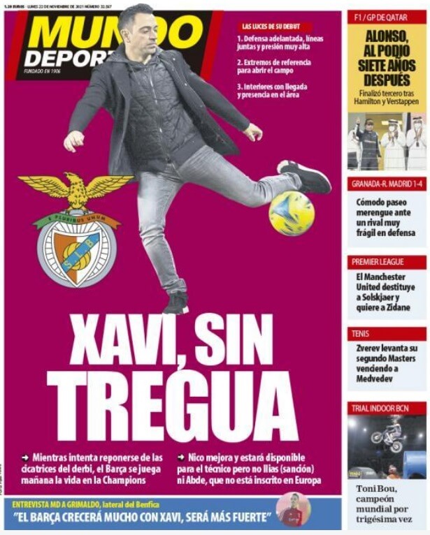 Portadas Deportivas Lunes 22/11/2021 Portadas Deportivas Lunes 22/11/2021