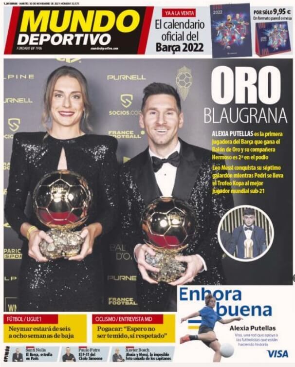Portadas Deportivas Martes 30/11/2021 Portadas Deportivas Martes 30/11/2021