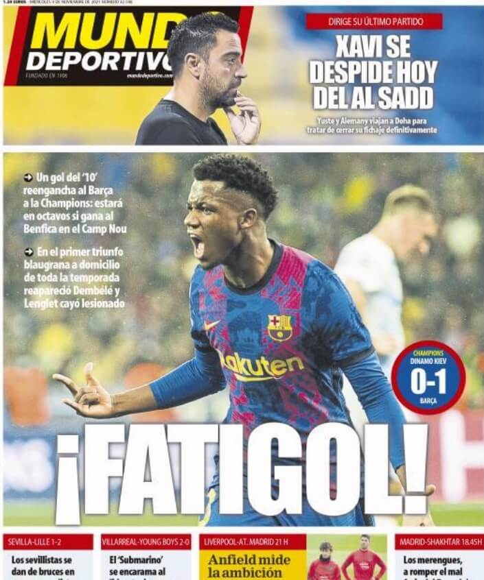 Portadas Deportivas Miércoles 3/11/2021 Portadas Deportivas Miércoles 3/11/2021