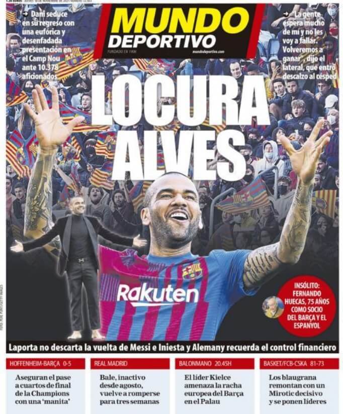 Portadas Deportivas Jueves 18/11/2021