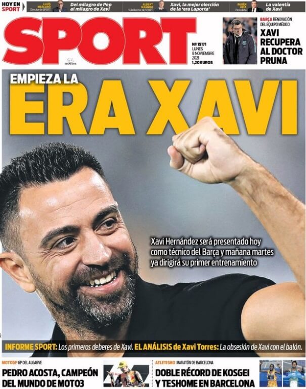 Portadas Deportivas Lunes 8/11/2021 Portadas Deportivas Lunes 8/11/2021