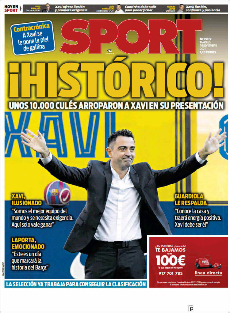 Portadas Deportivas Martes 9/11/2021 Portadas Deportivas Martes 9/11/2021