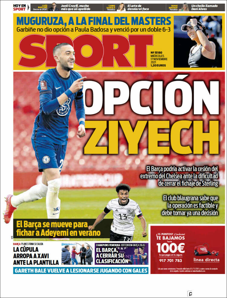 Portadas Deportivas Miércoles 17/11/2021 Portadas Deportivas Miércoles 17/11/2021