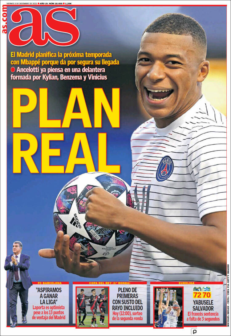 Portadas Deportivas Viernes 3/12/2021